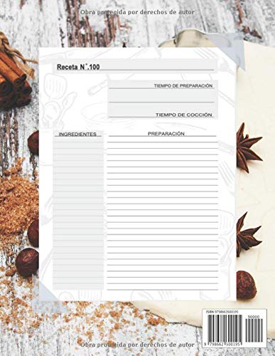 Mis Recetas Favoritas: Libro para escribir recetas, XXL 120 platos, cubierta A4, regalo del día de la mujer, regalo del dia de la madre, Regalo para ... Cuaderno para apuntar recetas, recetario