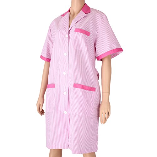 MISEMIYA - Bata Unisex Uniforme Laboral CLINICA Dentista ESTÉTICA Hospital Limpieza Veterinaria Sanitarios HOSTELERÍA - Ref.T8162 - L, Fucsia