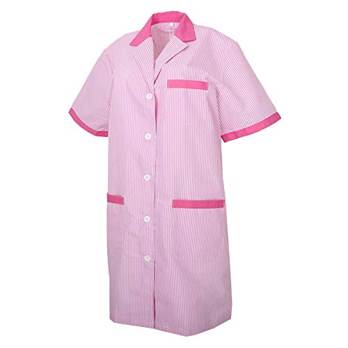 MISEMIYA - Bata Unisex Uniforme Laboral CLINICA Dentista ESTÉTICA Hospital Limpieza Veterinaria Sanitarios HOSTELERÍA - Ref.T8162 - L, Fucsia