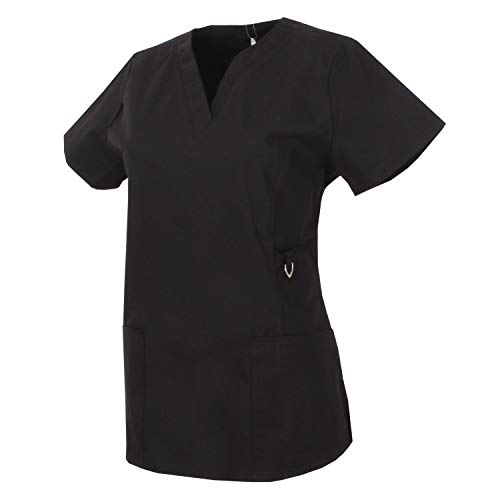 MISEMIYA - Casaca Mujer Mangas Cortas Uniforme Laboral CLINICA Estética Limpieza Veterinaria SANIDAD Dentista HOSTELERÍA Ref.707 - XL, Negro