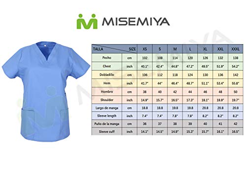MISEMIYA - Casaca Mujer Mangas Cortas Uniforme Laboral CLINICA Estética Limpieza Veterinaria SANIDAD Dentista HOSTELERÍA Ref.707 - XL, Negro