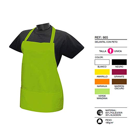 MISEMIYA - Delantal con Peto Delantal Mujer Delantal HOGAR Limpieza FRUTERIA LAVAPLATOS SUMILLER Maitre DE VINOS - Ref.865 - Verde, Pack*1