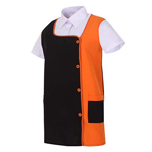 MISEMIYA - Delantal Limpieza Uniforme Laboral CLINICA Hospital Limpieza Veterinaria SANIDAD HOSTELERÍA- Ref.706 - XS, Naranja
