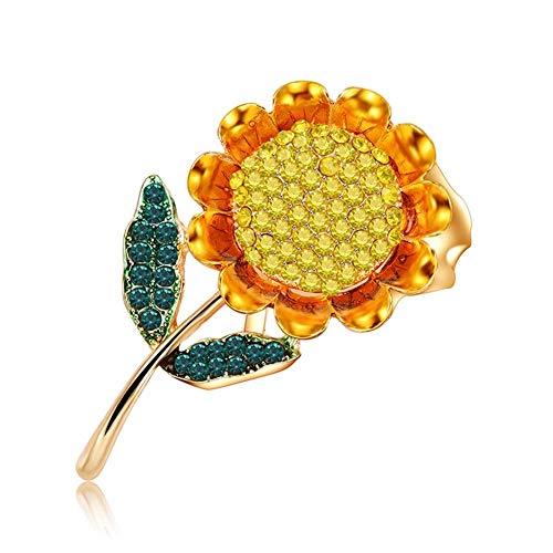 Miss charm Americana Retro Broche De Diamantes De Imitación Gota De Aceite Modelos Creativos Girasol Salvaje Broche