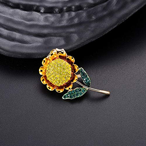 Miss charm Americana Retro Broche De Diamantes De Imitación Gota De Aceite Modelos Creativos Girasol Salvaje Broche