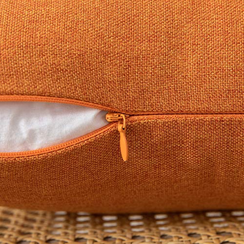 MIULEE 2 Piezas Fundas de Cojines Almohada Caso de la Cubierta del Amortiguador Decorativo Compuesto de Lino de Imitación con Poliéster Duradero Decoración para Sofá Cama 45x45cm Naranja