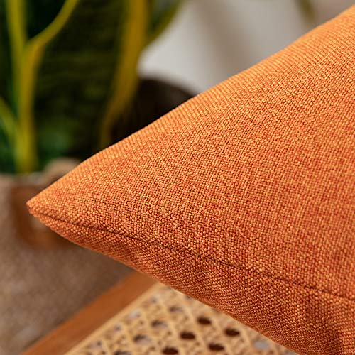 MIULEE 2 Piezas Fundas de Cojines Almohada Caso de la Cubierta del Amortiguador Decorativo Compuesto de Lino de Imitación con Poliéster Duradero Decoración para Sofá Cama 45x45cm Naranja