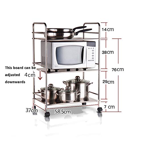 MKJYDM Estante de la Cocina Estante de la panadería Horno de microondas Carro de Almacenamiento Vertical Soporte de Estante Almacenamiento de Cocina (Size : 58.5x37x76cm)