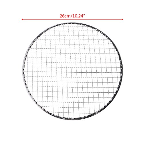 MM456 Rejilla para Barbacoa, Parrilla Redonda de Acero Inoxidable para Parrilla de carbón, Parrilla de Gas, Parrilla oscilante