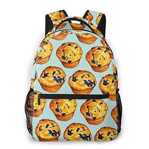 Mochila Escolar De Moda,Mochila De Estudiante,Bloc De Notas,Mochila Antirrobo,Bolsa para La Escuela,Niños/Adultos Bolsa Funcional,Bizcocho De Arándanos Dorados