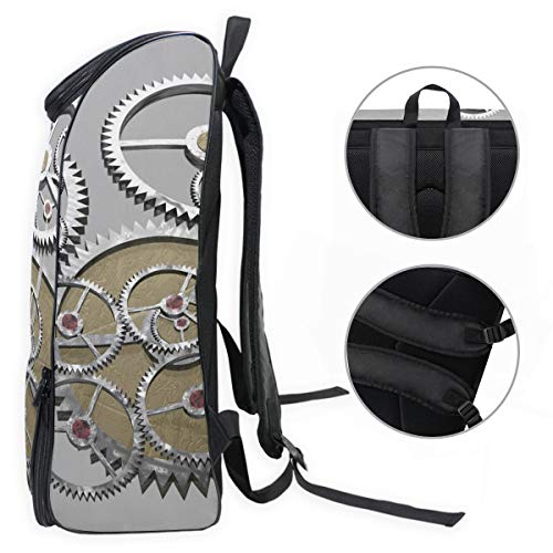 Mochila Mochila Mochila de Viaje Engranajes Engranajes Máquina Maquinaria Bolsa de Libros Viaje Informal Impermeable