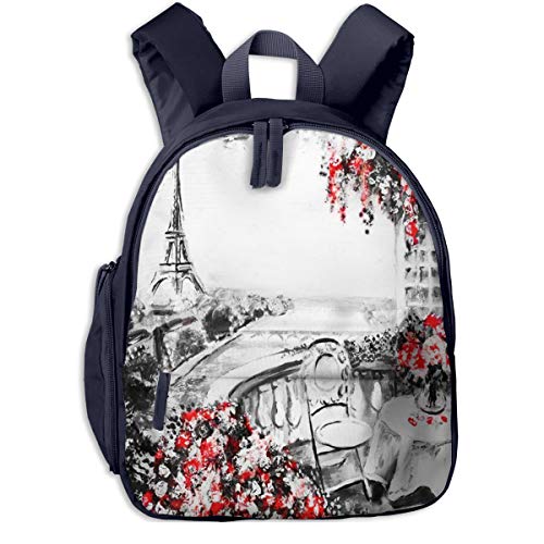 Mochilas Infantiles, Bolsa Mochila Niño Mochila Bebe Guarderia Mochila Escolar con Pintura Al óleo Summer Cafe 22 para Niños De 3 a 6 Años De Edad