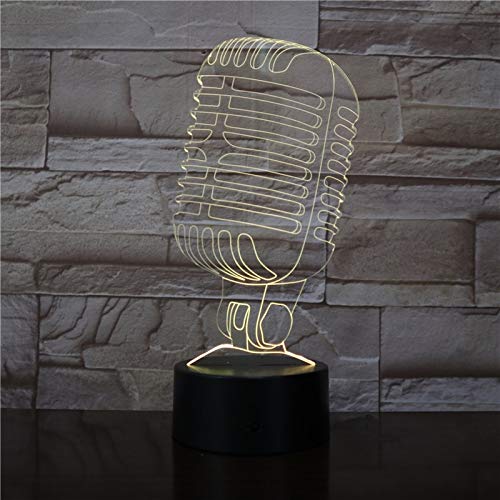 Modelo de micrófono ilusión Visual lámpara luz Nocturna Tipo de Color luz Nocturna para café Bar decoración Concierto Regalo Venta Directa