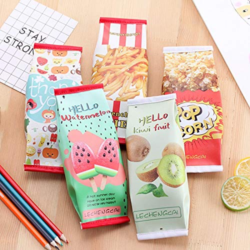 Modenny Sandía Lápiz Cajas para Niñas Lindo Cuero de LA PU Bolsa de Lápiz Kiwi Fruta Papelería Bolsa de Material Escolar Oficina (Color : 12)