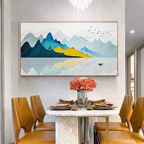 Moderno chino nuevo paisaje pintura lienzo pintura cartel impresión arte mural sala dormitorio decoración del hogar