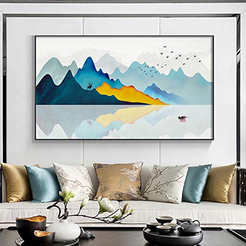 Moderno chino nuevo paisaje pintura lienzo pintura cartel impresión arte mural sala dormitorio decoración del hogar