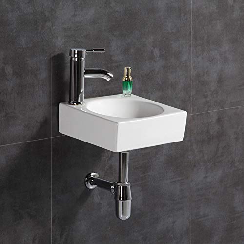 Moderno lavabo de pared para lavabo cuadrado pequeño para cuarto de baño (cuadrado)