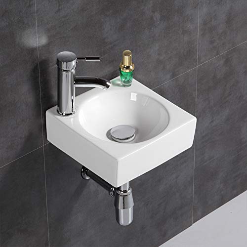 Moderno lavabo de pared para lavabo cuadrado pequeño para cuarto de baño (cuadrado)