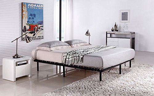 MOG CASA - Sommier Negro multiláminas con reguladores lumbares (con patas incluídas) Metalizado anticorrosion Varias medidas (160x200cm)