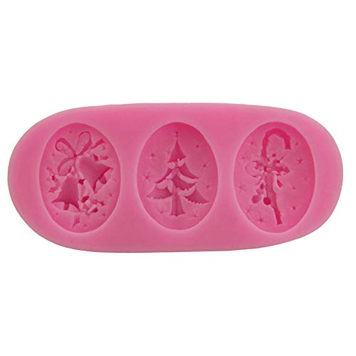 MoGist Molde de Silicona Árbol de Navidad Campanas muletas Forma Molde de Pastel de Fondant Bricolaje Molde de Chocolate