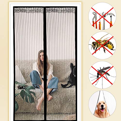 moinkerin Mosquitera Puerta Magnetica Cortinas Mosquiteras para Puertas Mosquiteras Magneticas para Puertas, Ventilación de Verano Mantener Alejado de Mosquitos Insectos
