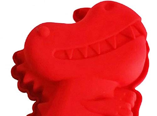 Molde de silicona 3D de dinosaurio para hornear tartas, gelatina, esponja dinosaurio, moldeador de fondant, unicornios, molde antiadherente, fácil de limpiar, apto para lavavajillas, 17 x 15 x 3,2 cm