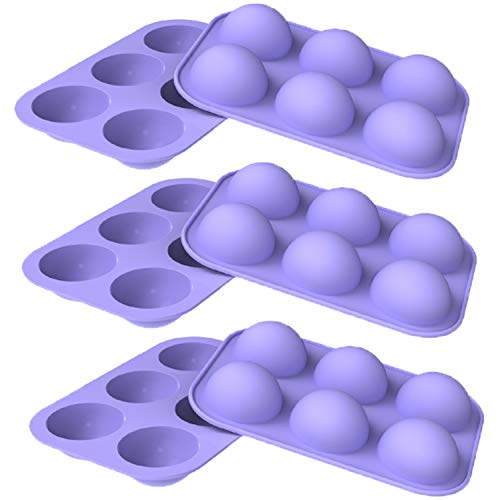 Molde de silicona semiesfera medio 6 paquetes de molde para hornear para hacer chocolate, pastel, gelatina, mousse de cúpula