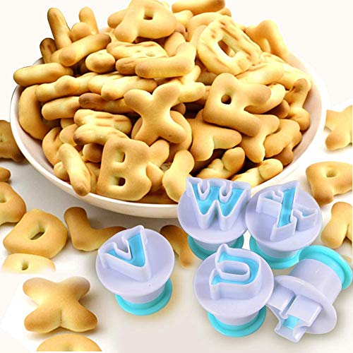 Moldes cortadores de galletas con letras del alfabeto para decoración de pasteles fondant galletas repujado para bodas cumpleaños baby shower decoración de tartas paquete de 36 unidades
