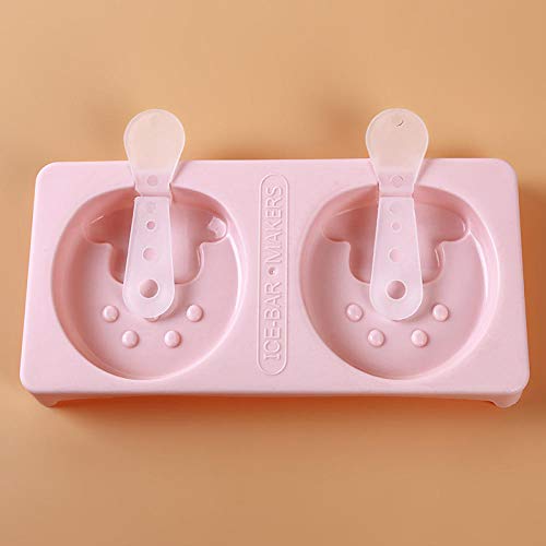 Moldes De Purés Congelados Diy Sorbete De Fresa Hecho En Casa Caja De Moldes De Hielo Helado Paletas De Hielo Molde Máquina De Hielo Silicona Diy Caja De Hielo De Fresa-Rosa