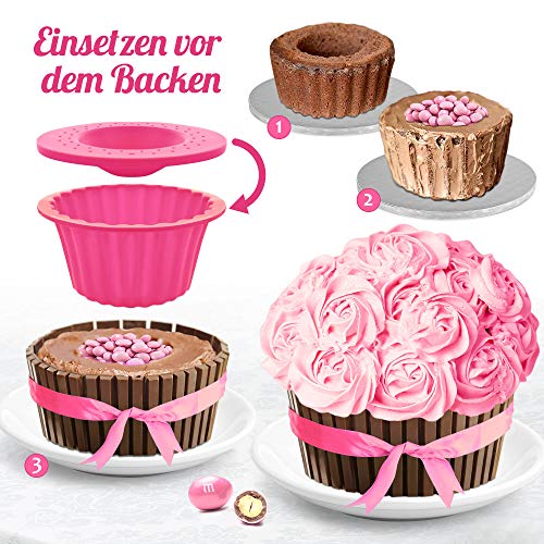 Moldes de repostería para cupcakes grandes de MoNiRo - Molde para magdalena extra grande XXL y manga pastelera para repostería - Cupcakes gigantes - Juego de accesorios de repostería, 30 piezas