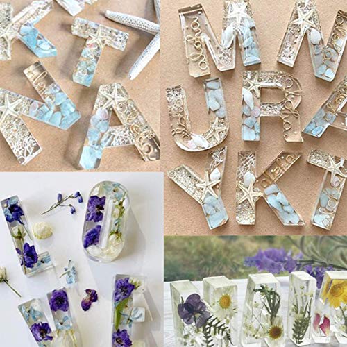 Moldes de Resina con letras de Silicona Grandes para Resina,Molde de Resina Epoxi con Número de Letras,Molde de Silicona con Números y letras del Alfabeto Para Hacer Joyas de Resina para Bodas.