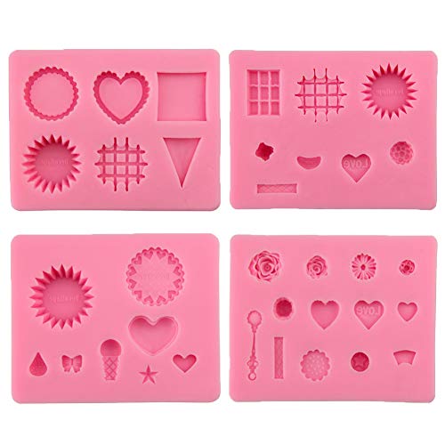 Moldes de silicona para fondant, decoración de tartas, herramientas de horneado para manualidades, azúcar, caramelos, chocolate, cubitos de hielo, jabón, etc. Moldes para fondant de postre
