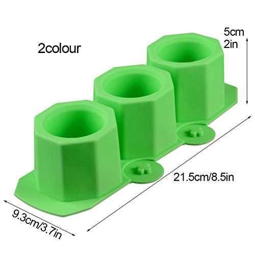 Moldes de silicona para macetas, moldes de arcilla de cerámica, para manualidades, para hacer tartas, gelatinas, microondas y congelador. Verde-Azul