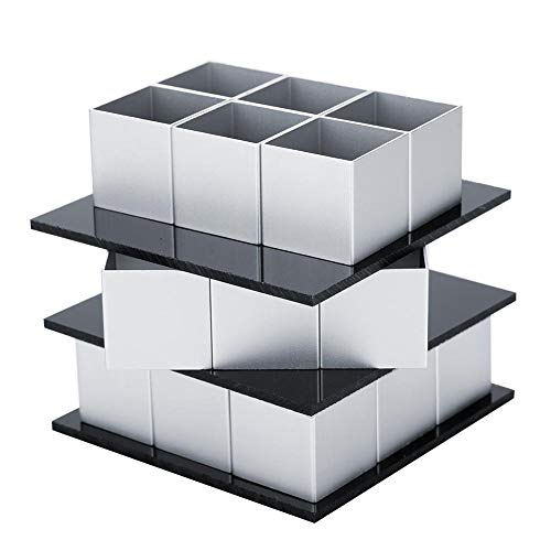 Moldes para tartas de cubos de metal 3D, moldes para tartas de mousse de rotación de tres capas, moldes de cera para derretir, decoración de tartas para hornear, utilizada para fiestas