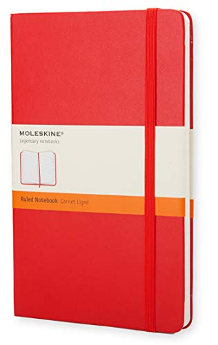 Moleskine 944376 - Cuaderno de tapa dura, de rayas, bolsillo, rojo