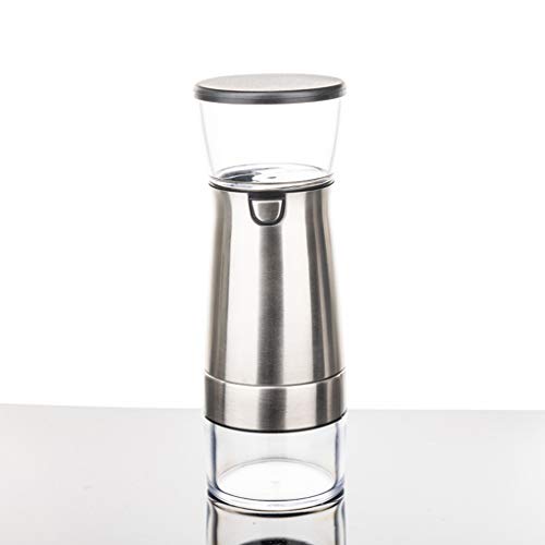 Molinillos de Café Eléctrico, Molinillos de Especia Gran Rotación Trituradora de Alimentos Pimienta Semillas Lino Cereales Molino Multifuncional Acero Inoxtable,Plata
