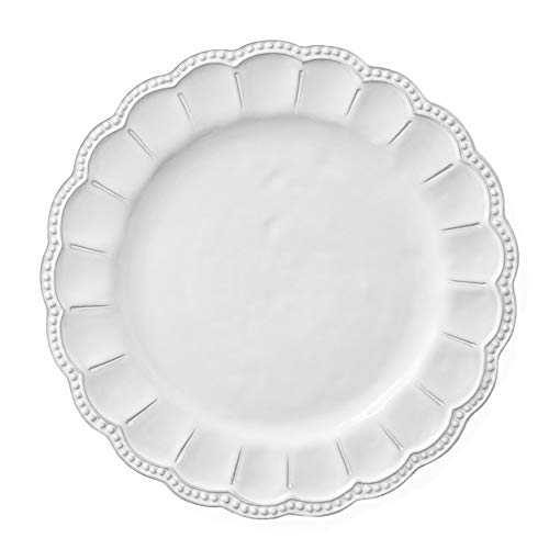 MOMIN Plato de cerámica 4 Piezas de Porcelana de Hueso del vajilla del Restaurante del Filete del hogar Platos Platos de cerámica Aniversario de Regalo (Color : White, Size : One Size)