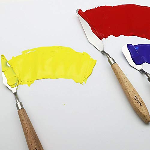 Mont Marte Espatulas Pintura - 5 Espátulas Pintura de diferentes formas - Palette Knife ideales para el trabajo con pinturas - Perfecto para Principiantes, Profesionales y Artistas