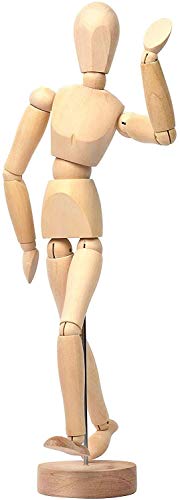 Mont Marte Maniqui Dibujo - Mannekin Masculino de 30cm – Muñeco articulado, Marioneta de Madera, Maniquí flexible, ideal como Modelo para Dibujar - Perfecto Para Principiantes, Profesionales, Artistas