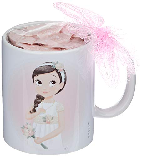 Mopec GD969.1 Taza Comunión niña romántica 7caramelos en Caja Regalo, Porcelana
