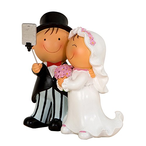 Mopec Pit&Pita Figura para Pastel de boda, Resina, Blanco, 13.5 x 17 x 19.2 cm