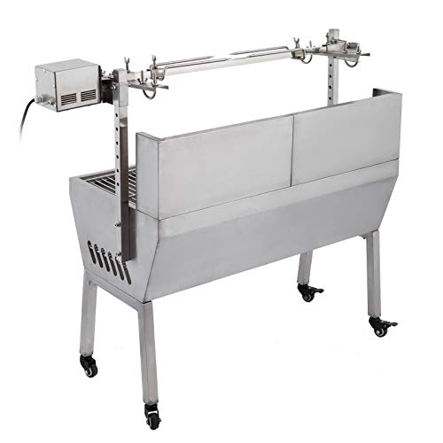 Moracle Asadora Barbacoa 60KG Asador Giratorio Parrilla de Carbón Asador Jardín BBQ Barbacoa al Aire Libre Asado a la Plancha Cerdo Pollo (60kg)
