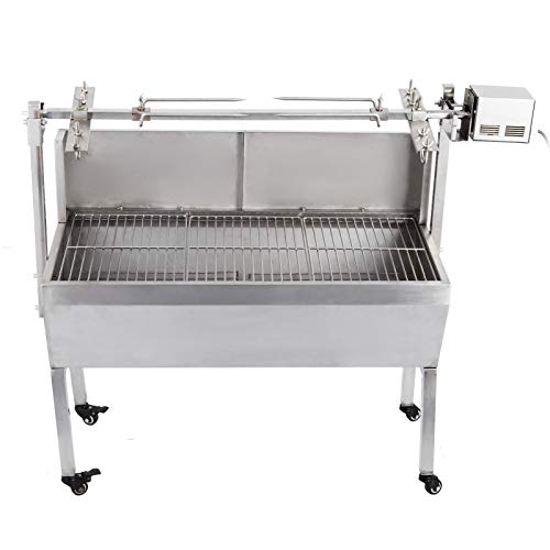 Moracle Asadora Barbacoa 60KG Asador Giratorio Parrilla de Carbón Asador Jardín BBQ Barbacoa al Aire Libre Asado a la Plancha Cerdo Pollo (60kg)