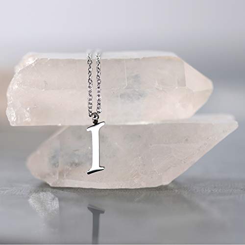 Morella Collar de Plata y Acero Inoxidable con Colgante Letra I