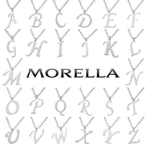 Morella Collar de Plata y Acero Inoxidable con Colgante Letra M