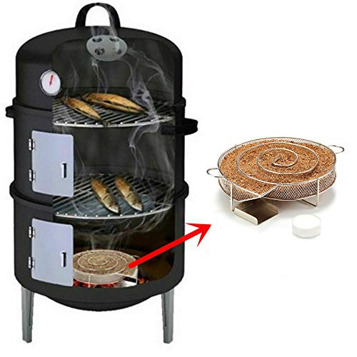 MorNon Ahumador En Frío Generador De Humo Frío Bobina De Humo De Acero Inoxidable BBQ Generador De Humo Frío Generador De Humo Frío para Ahumar En Frío