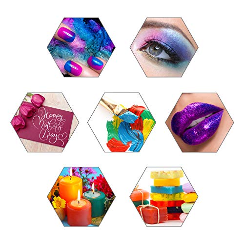 MOSUO Pigmentos en Polvo,20g*10 Colores Natural Mica Tintes para teñir Resina Epoxi, Jabones, Slime, Cera, Pintura, Vela, Uñas, Cosmético y Arte de Bricolaje - Metalizados Colorante