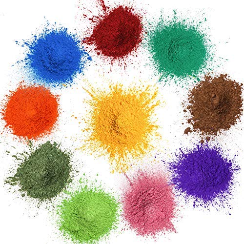 MOSUO Pigmentos en Polvo,20g*10 Colores Natural Mica Tintes para teñir Resina Epoxi, Jabones, Slime, Cera, Pintura, Vela, Uñas, Cosmético y Arte de Bricolaje - Metalizados Colorante