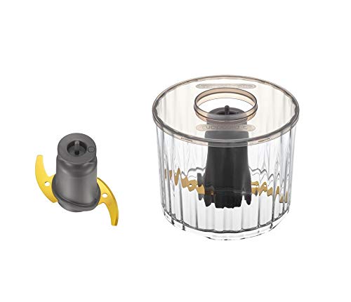 Moulinex 1.2.3 Ultimate Picadora Eléctrica De Alimentos Y Batidora De Vaso, 1000 W, 0.55 litros, Revestimiento de Titanio, Negro