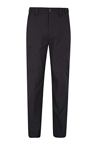 Mountain Warehouse Pantalones Elásticos Hombre Trek - Pantalones Ligeros, elásticos, fáciles de Transportar, para Senderismo y Viajes Negro 44W